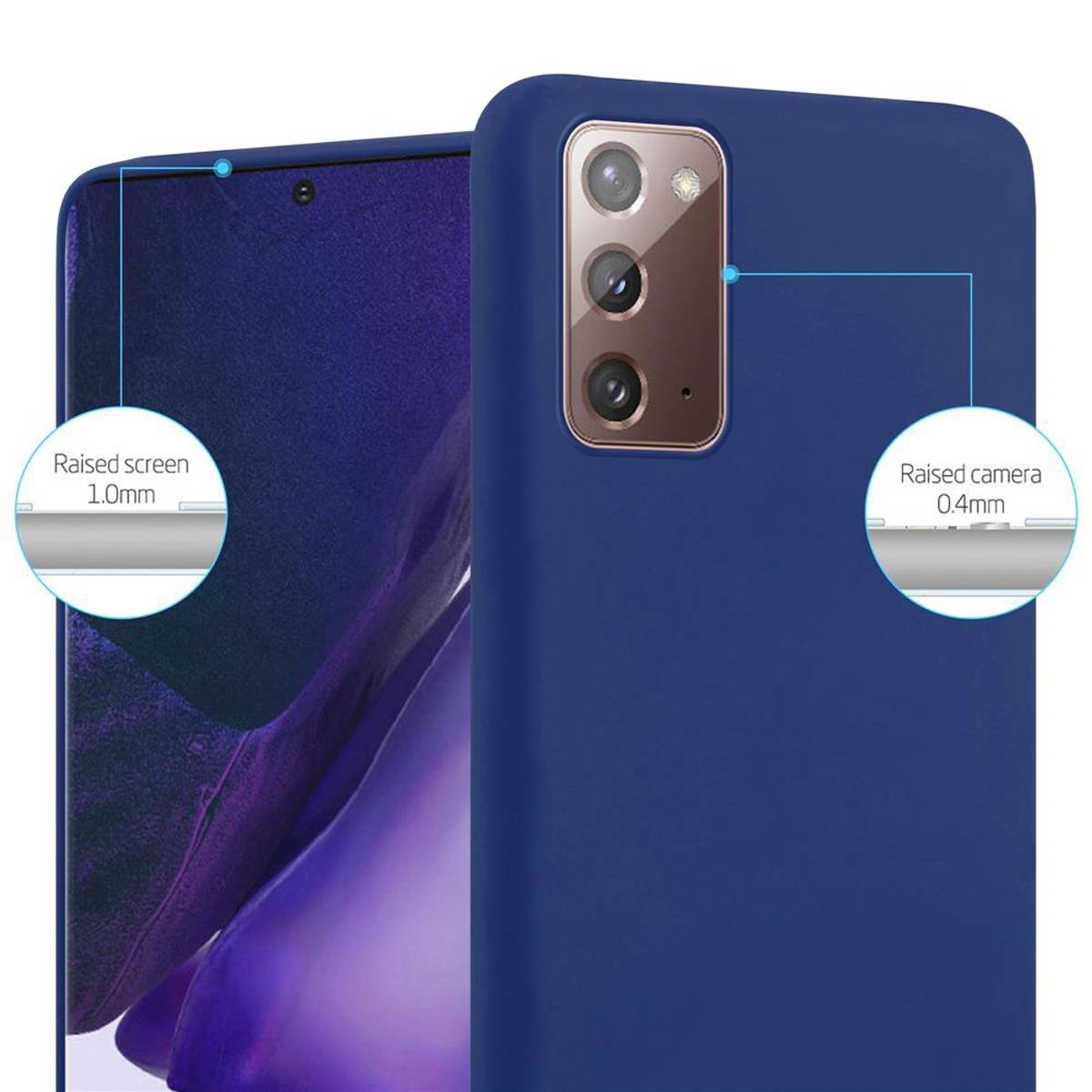 Cadorabo Hülle für Samsung Galaxy NOTE 20 Schutzhülle in Blau Handyhülle TPU Silikon Etui Case Cover