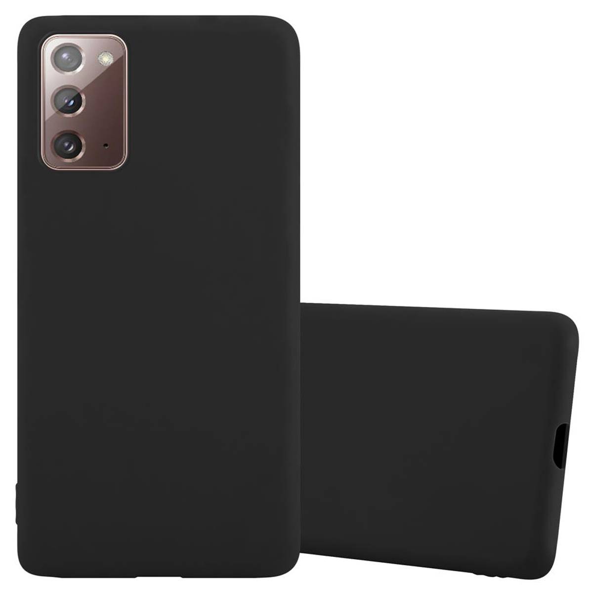 Cadorabo Hülle für Samsung Galaxy NOTE 20 Schutzhülle in Schwarz Handyhülle TPU Silikon Etui Case Cover