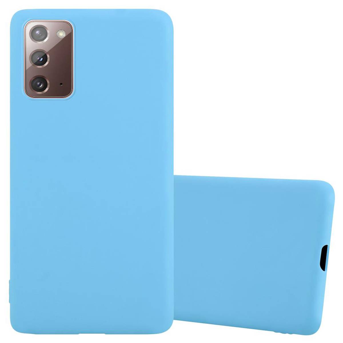 Cadorabo Hülle für Samsung Galaxy NOTE 20 Schutzhülle in Blau Handyhülle TPU Silikon Etui Case Cover