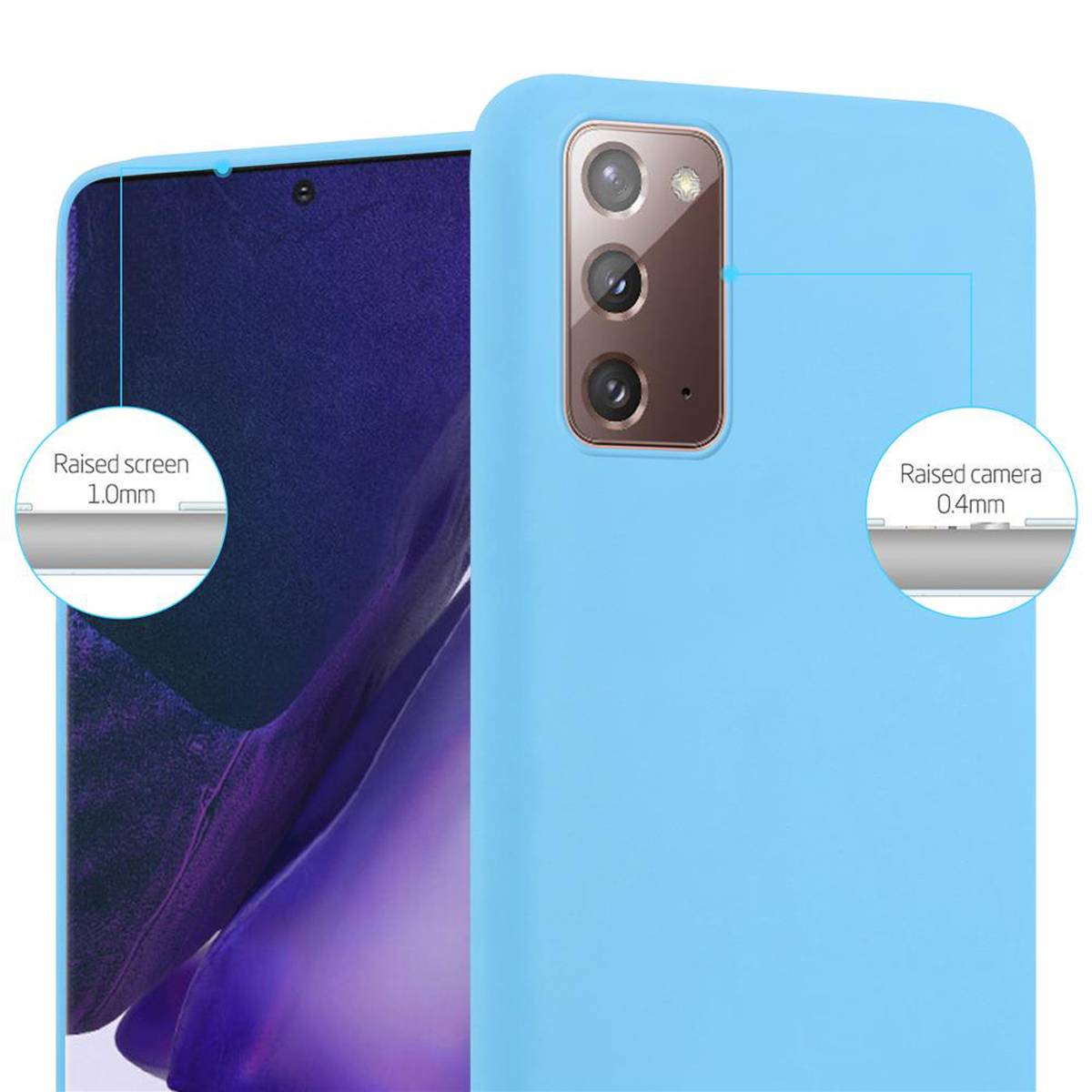 Cadorabo Hülle für Samsung Galaxy NOTE 20 Schutzhülle in Blau Handyhülle TPU Silikon Etui Case Cover