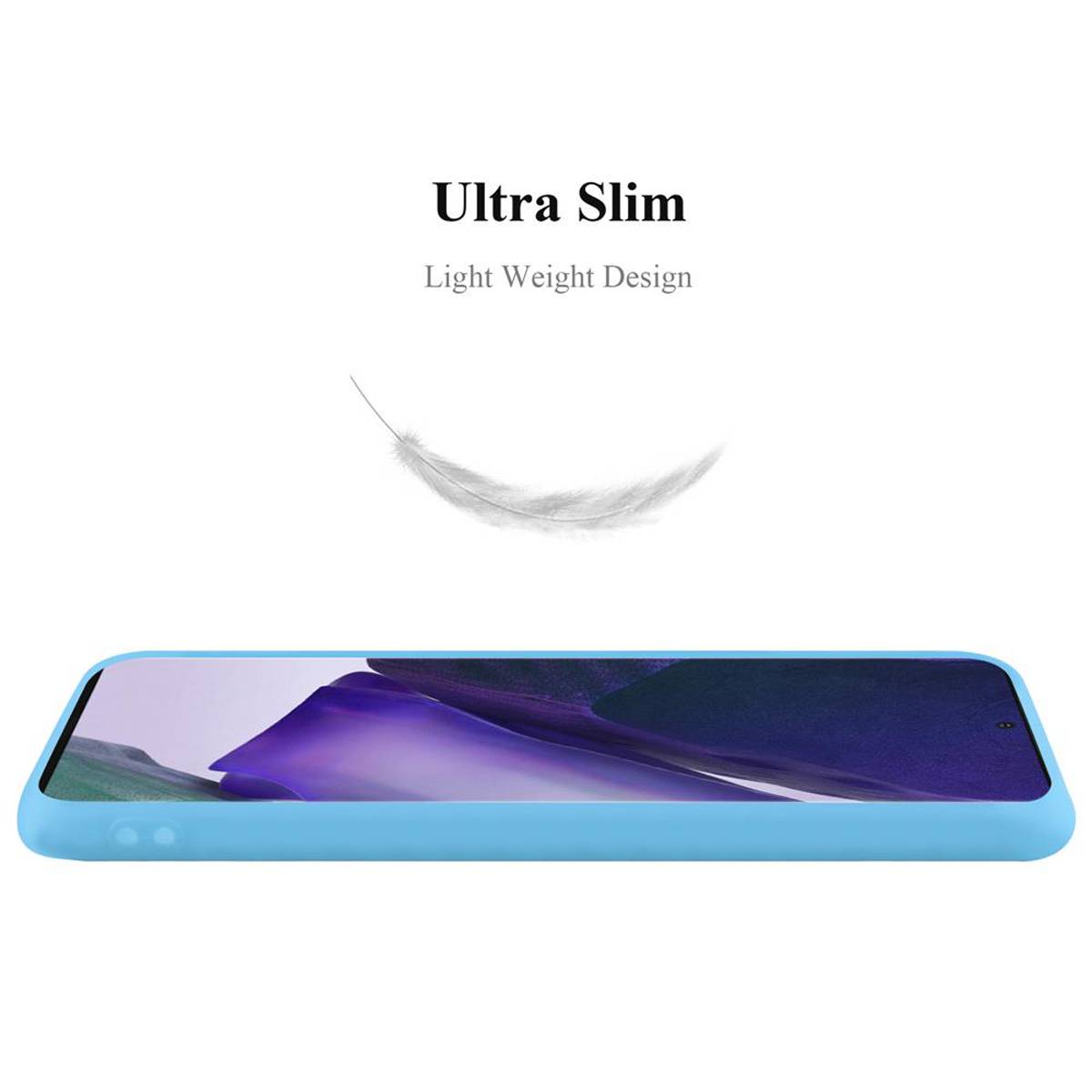 Cadorabo Hülle für Samsung Galaxy NOTE 20 Schutzhülle in Blau Handyhülle TPU Silikon Etui Case Cover