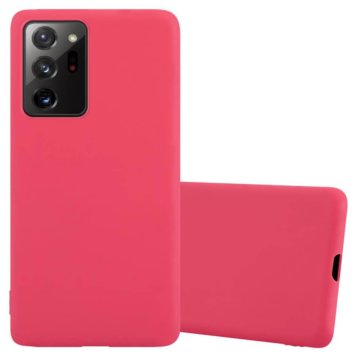 Cadorabo Hülle für Samsung Galaxy NOTE 20 PLUS Schutzhülle in Rot Handyhülle TPU Silikon Etui Case Cover