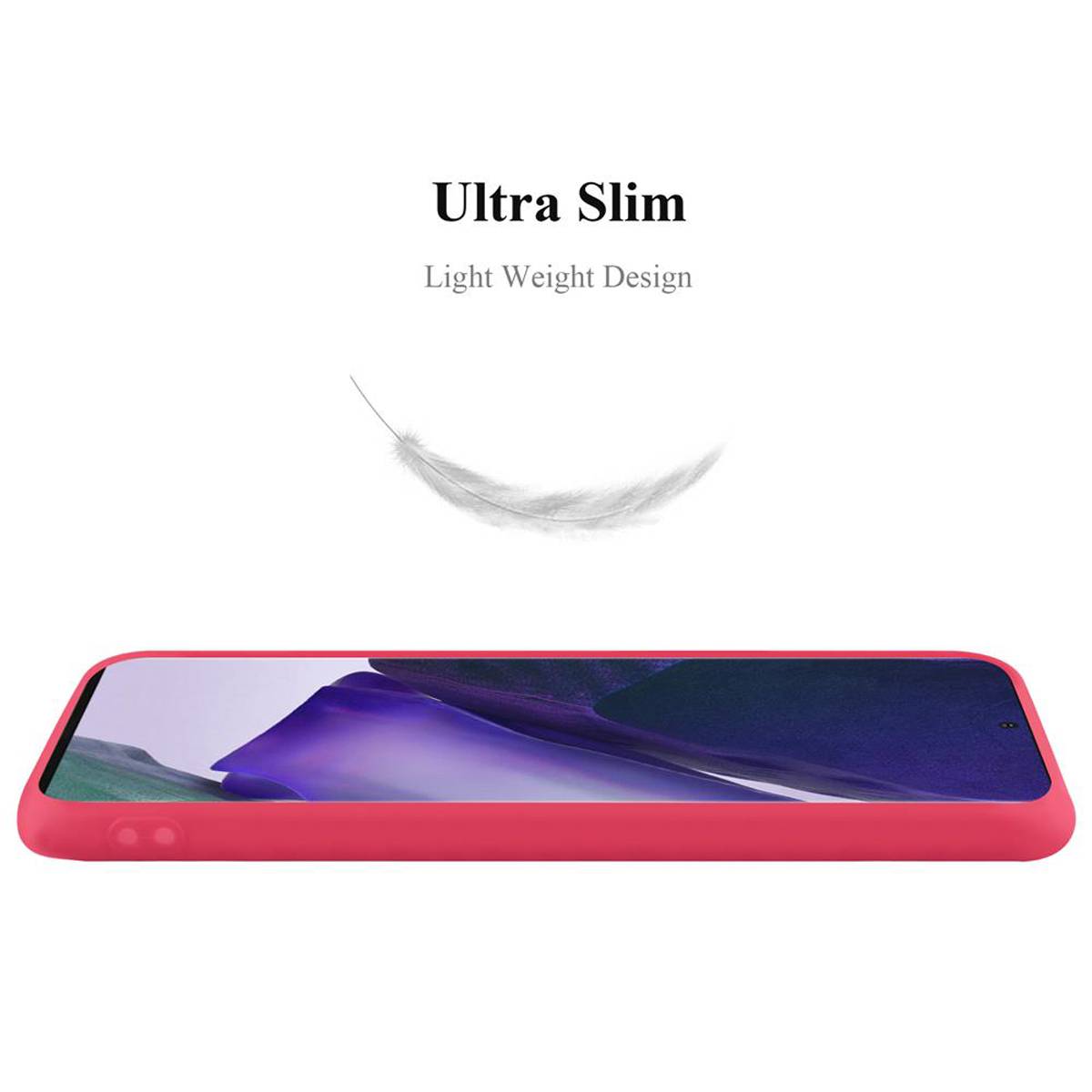 Cadorabo Hülle für Samsung Galaxy NOTE 20 PLUS Schutzhülle in Rot Handyhülle TPU Silikon Etui Case Cover