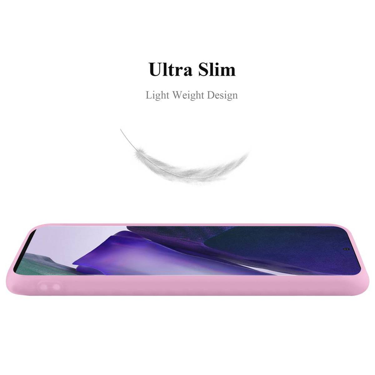 Cadorabo Hülle für Samsung Galaxy NOTE 20 PLUS Schutzhülle in Rosa Handyhülle TPU Silikon Etui Case Cover