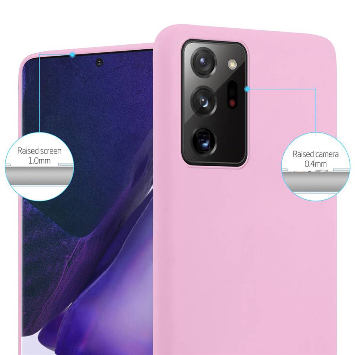 Cadorabo Hülle für Samsung Galaxy NOTE 20 PLUS Schutzhülle in Rosa Handyhülle TPU Silikon Etui Case Cover