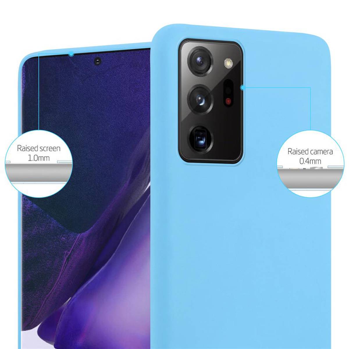 Cadorabo Hülle für Samsung Galaxy NOTE 20 PLUS Schutzhülle in Blau Handyhülle TPU Silikon Etui Case Cover