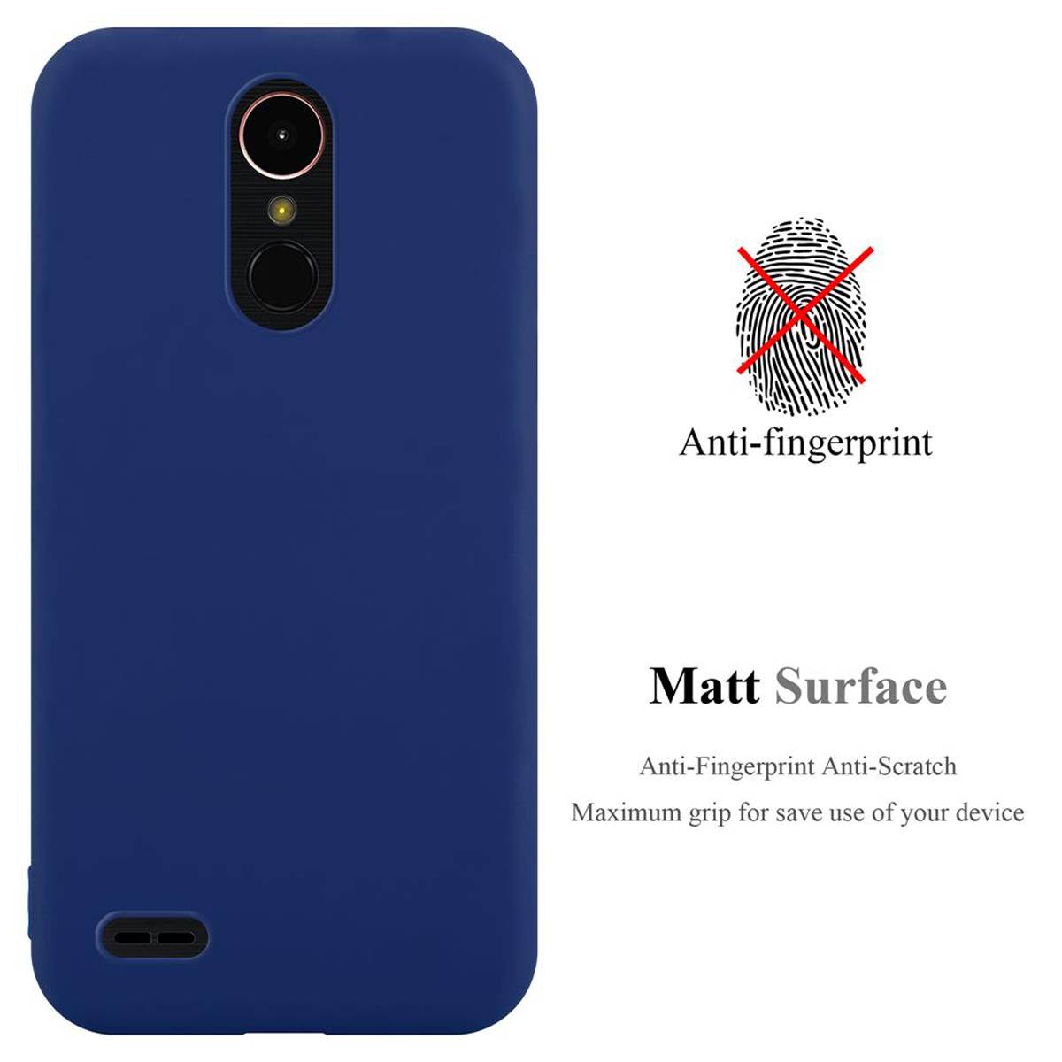 Cadorabo Hülle für LG K10 2017 Schutzhülle in Blau Handyhülle TPU Silikon Etui Case Cover