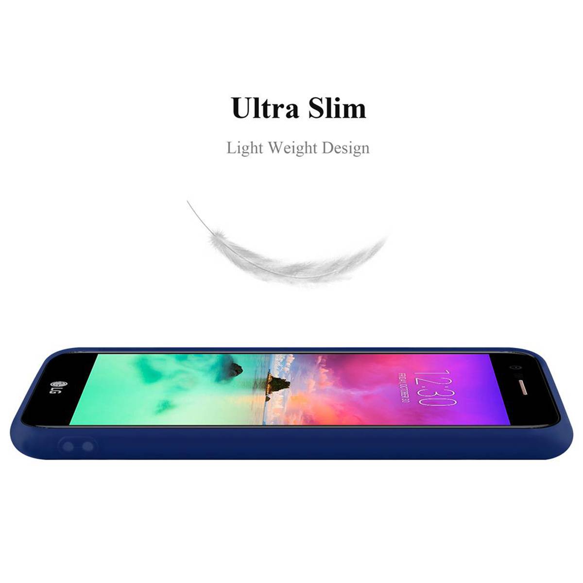 Cadorabo Hülle für LG K10 2017 Schutzhülle in Blau Handyhülle TPU Silikon Etui Case Cover