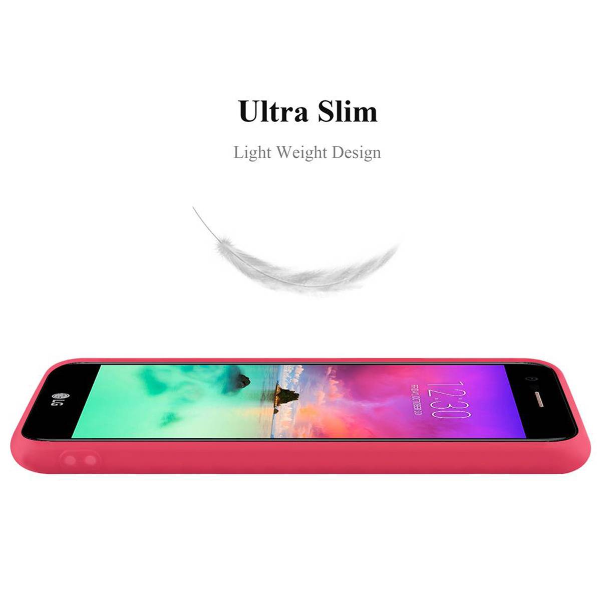 Cadorabo Hülle für LG K10 2017 Schutzhülle in Rot Handyhülle TPU Silikon Etui Case Cover