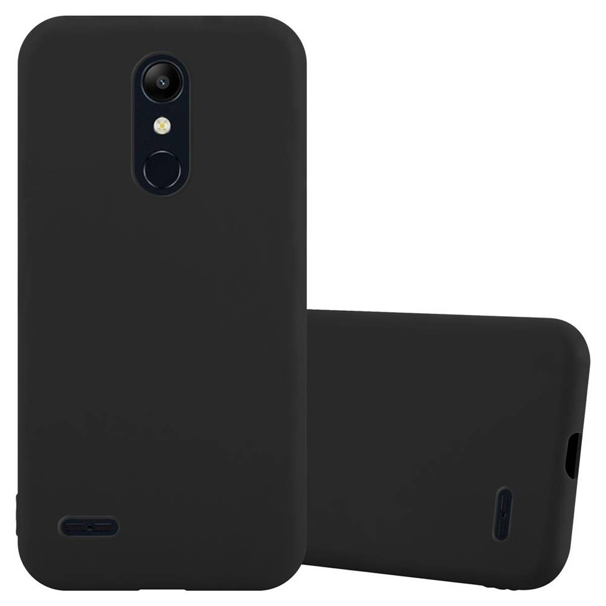 Cadorabo Hülle für LG K10 2018 / K11 / K11 PLUS Schutzhülle in Schwarz Handyhülle TPU Silikon Etui Case Cover