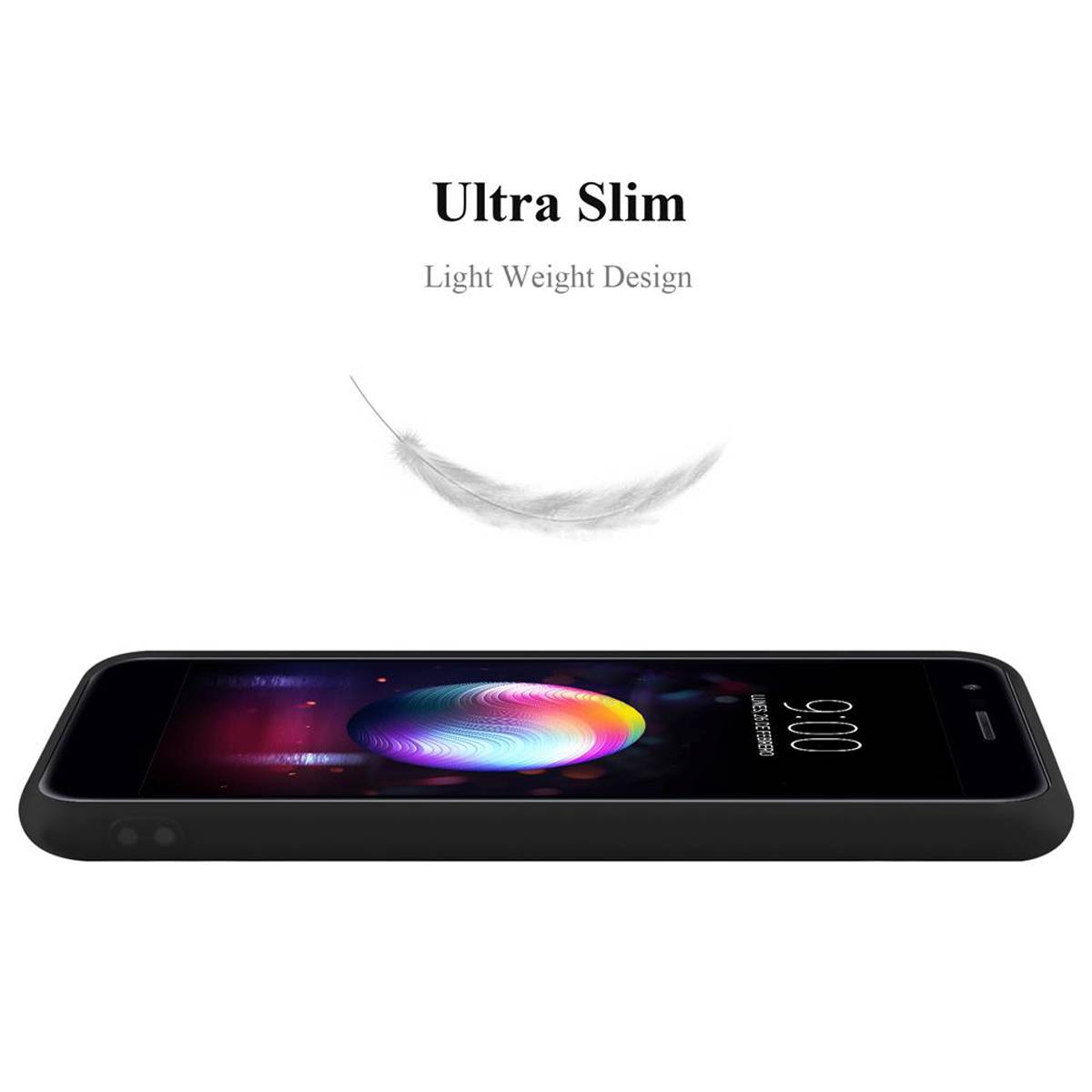 Cadorabo Hülle für LG K10 2018 / K11 / K11 PLUS Schutzhülle in Schwarz Handyhülle TPU Silikon Etui Case Cover