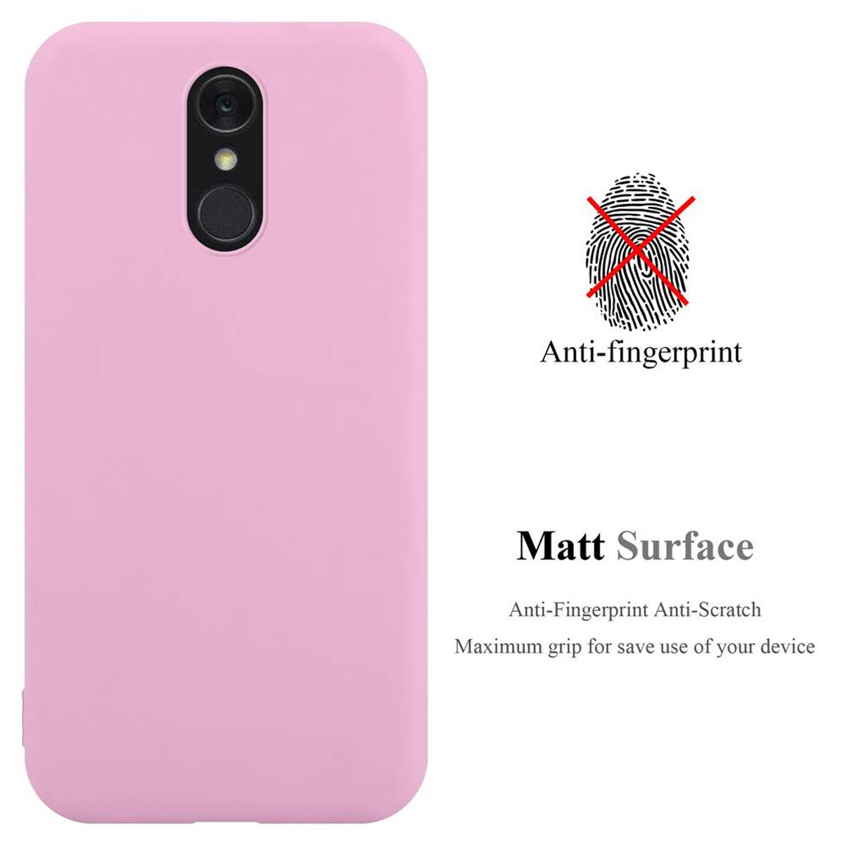 Cadorabo Hülle für LG Q7 / Q7a / Q7+ Schutzhülle in Rosa Handyhülle TPU Silikon Etui Case Cover