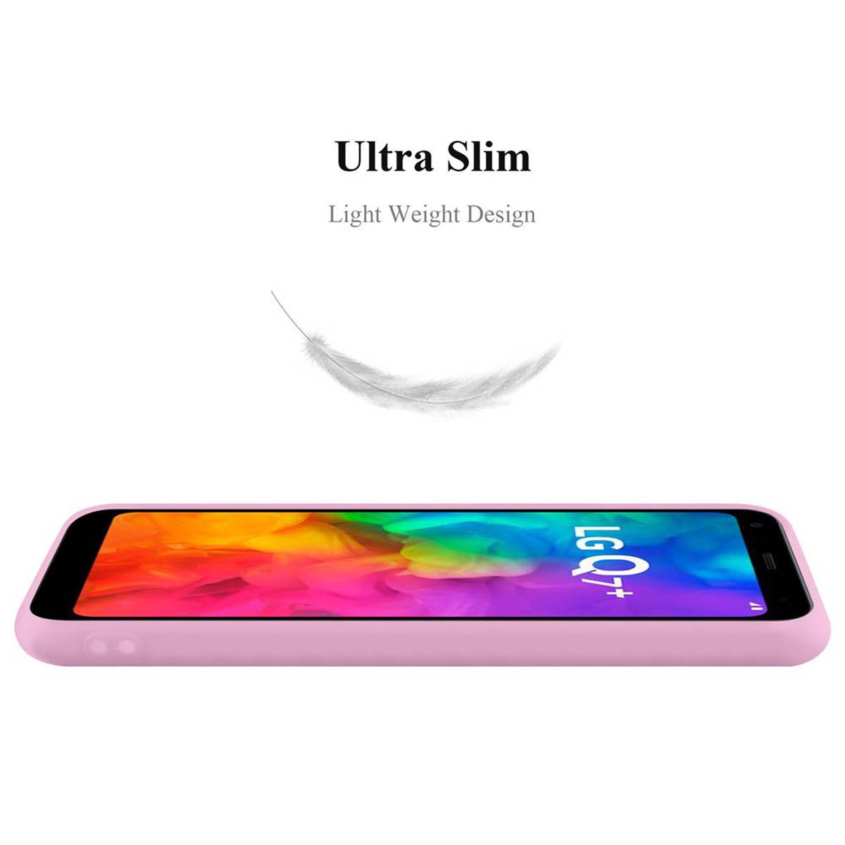 Cadorabo Hülle für LG Q7 / Q7a / Q7+ Schutzhülle in Rosa Handyhülle TPU Silikon Etui Case Cover