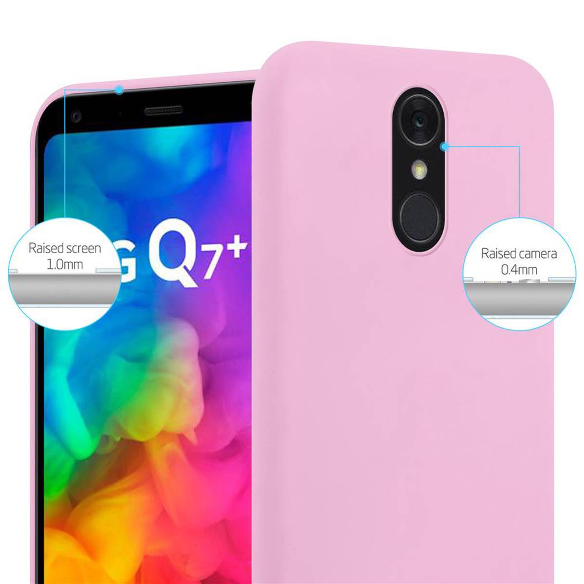 Cadorabo Hülle für LG Q7 / Q7a / Q7+ Schutzhülle in Rosa Handyhülle TPU Silikon Etui Case Cover