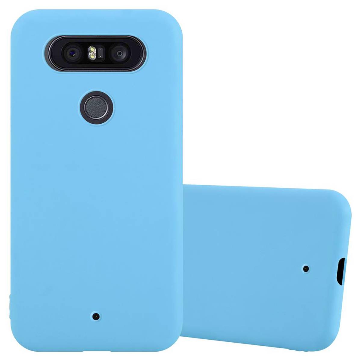 Cadorabo Hülle für LG Q8 Schutzhülle in Blau Handyhülle TPU Silikon Etui Case Cover