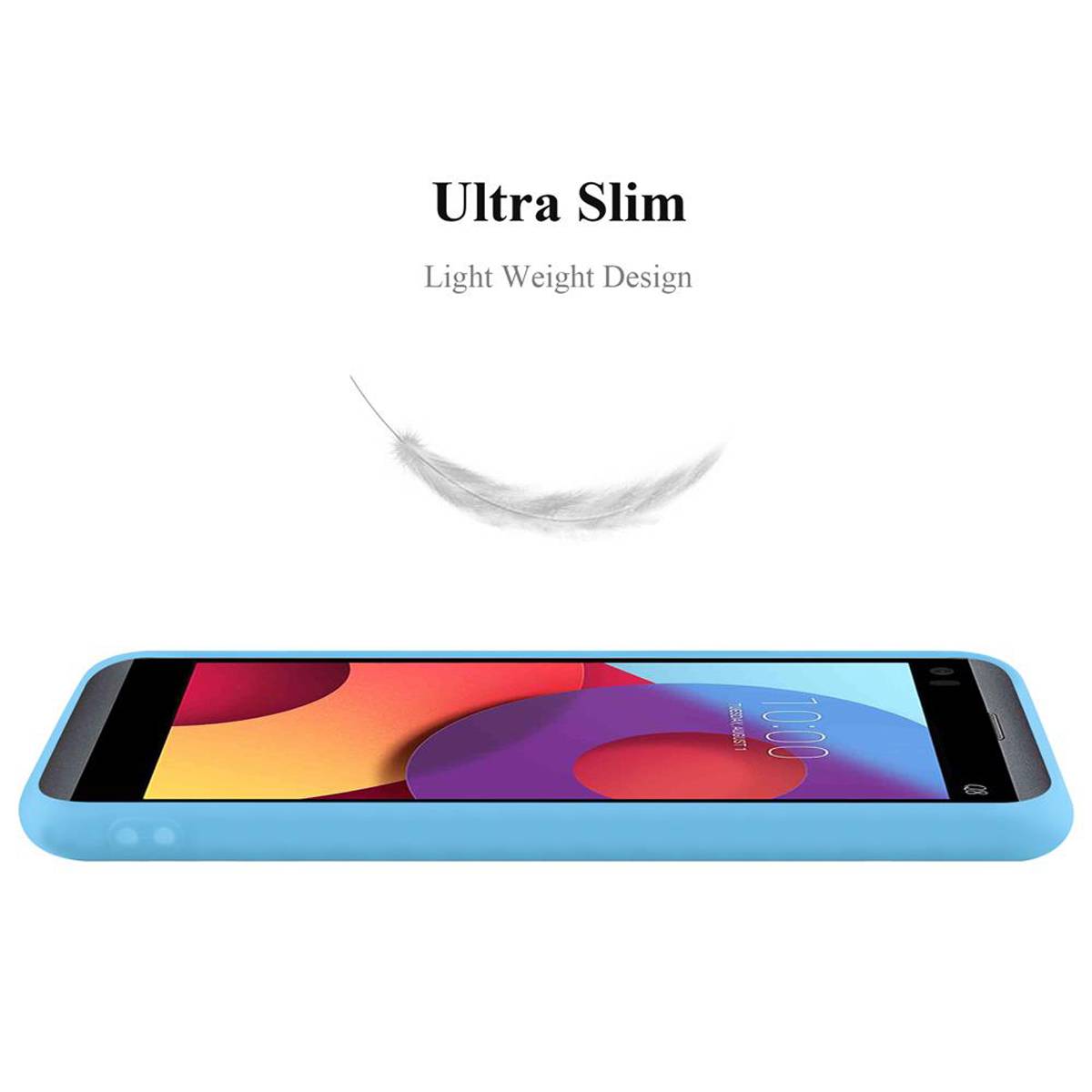 Cadorabo Hülle für LG Q8 Schutzhülle in Blau Handyhülle TPU Silikon Etui Case Cover