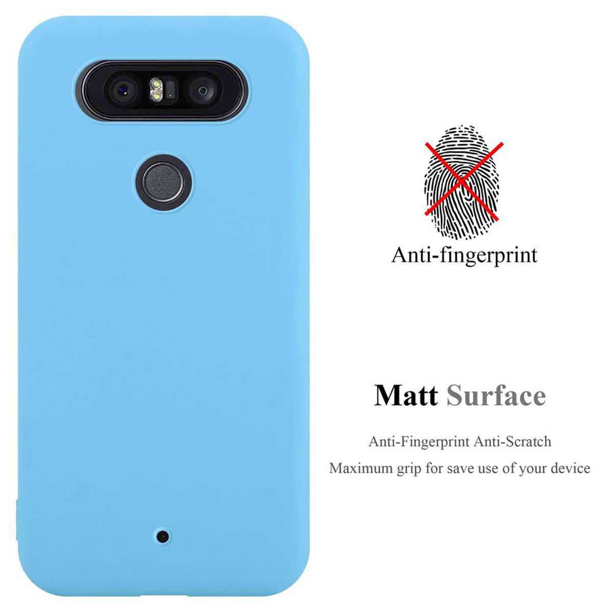 Cadorabo Hülle für LG Q8 Schutzhülle in Blau Handyhülle TPU Silikon Etui Case Cover