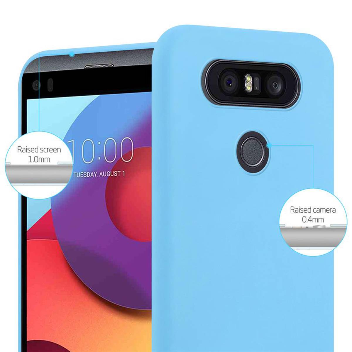 Cadorabo Hülle für LG Q8 Schutzhülle in Blau Handyhülle TPU Silikon Etui Case Cover