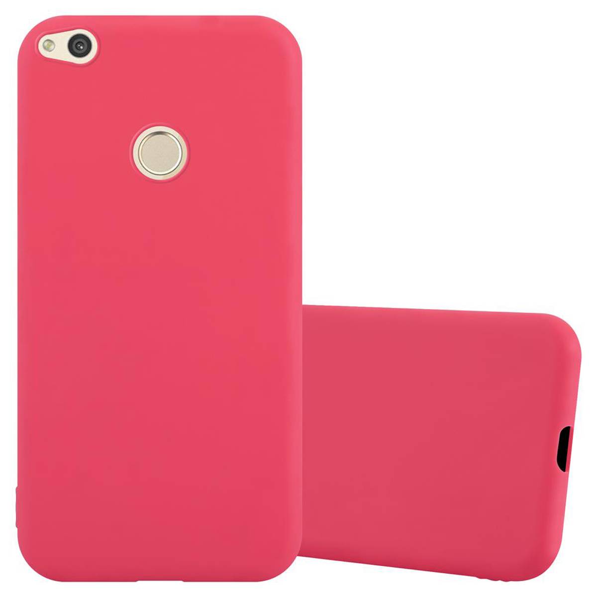 Cadorabo Hülle für Huawei P8 LITE 2017 / P9 LITE 2017 Schutzhülle in Rot Handyhülle TPU Silikon Etui Case Cover