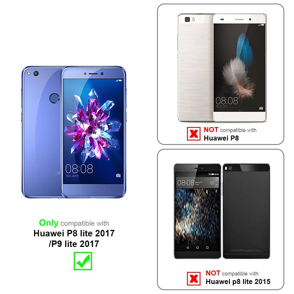Cadorabo Hülle für Huawei P8 LITE 2017 / P9 LITE 2017 Schutzhülle in Rot Handyhülle TPU Silikon Etui Case Cover