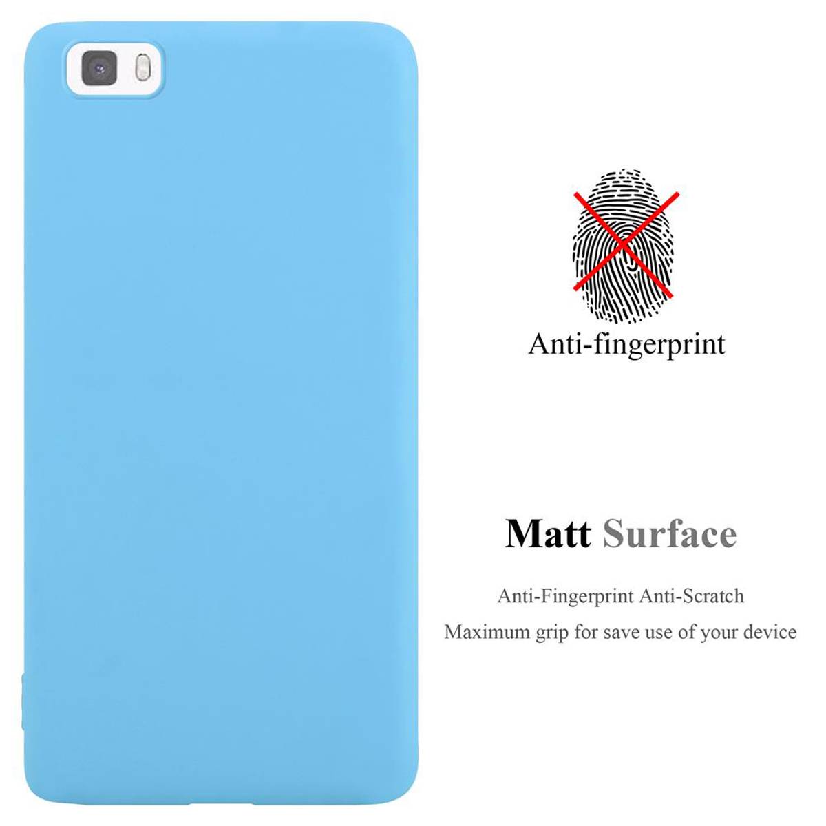 Cadorabo Hülle für Huawei P8 LITE 2015 Schutzhülle in Blau Handyhülle TPU Silikon Etui Case Cover
