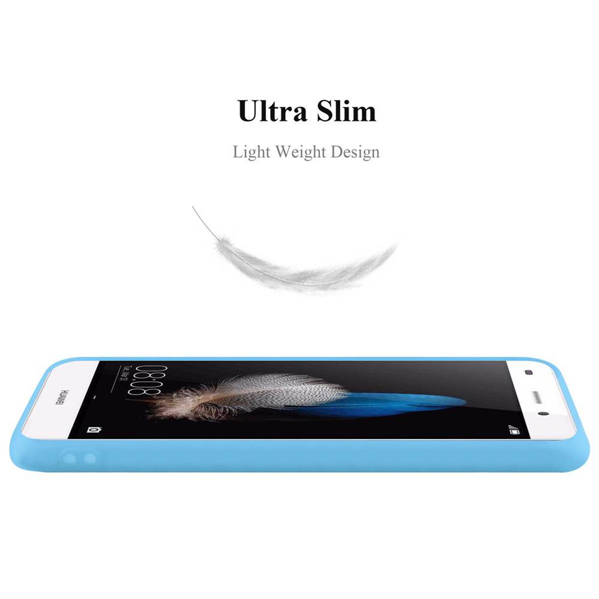 Cadorabo Hülle für Huawei P8 LITE 2015 Schutzhülle in Blau Handyhülle TPU Silikon Etui Case Cover