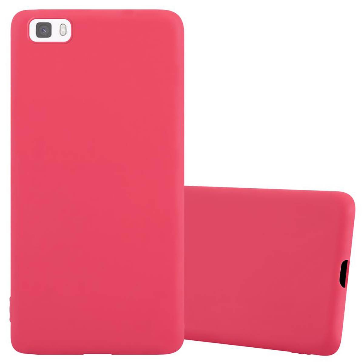 Cadorabo Hülle für Huawei P8 LITE 2015 Schutzhülle in Rot Handyhülle TPU Silikon Etui Case Cover