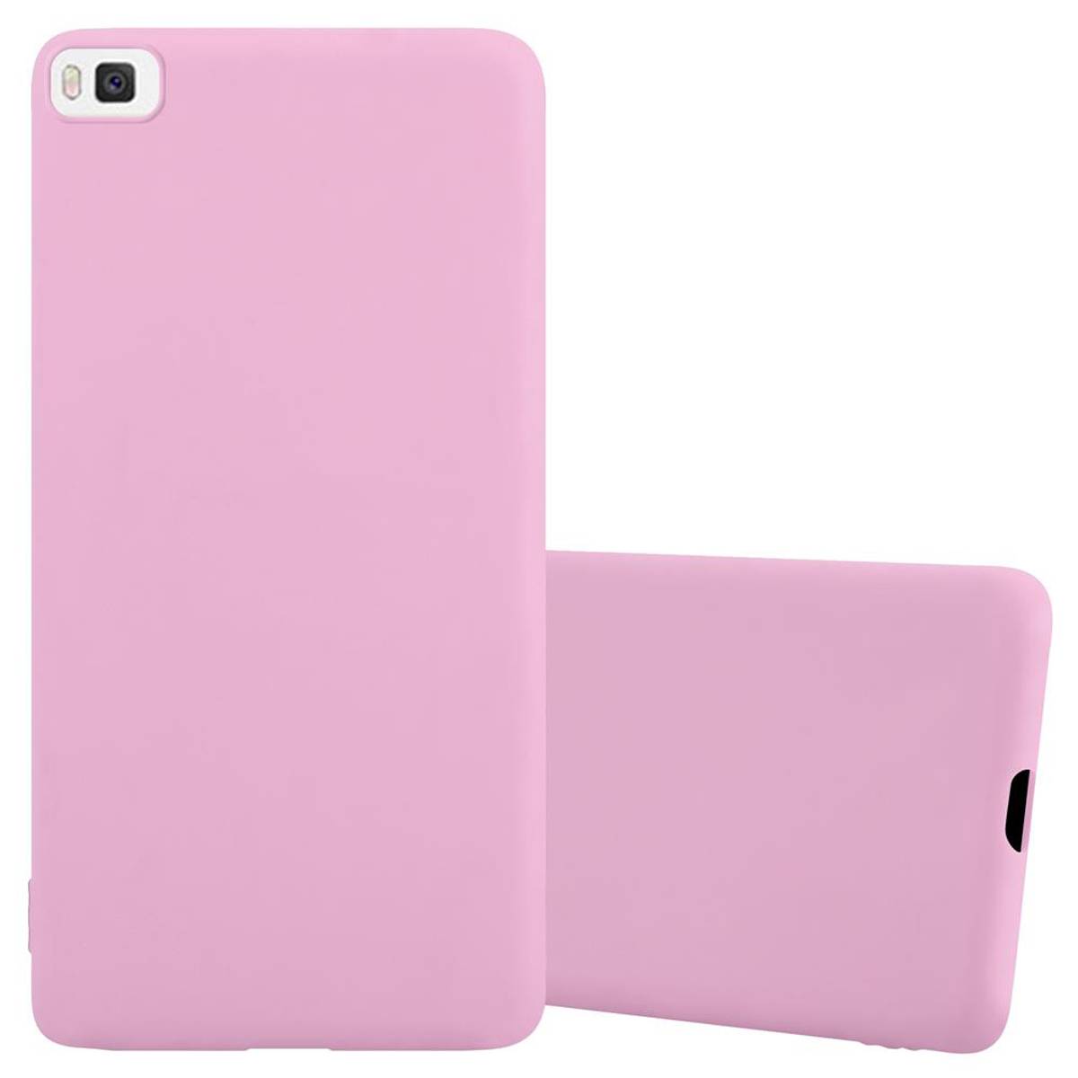 Cadorabo Hülle für Huawei P8 Schutzhülle in Rosa Handyhülle TPU Silikon Etui Case Cover