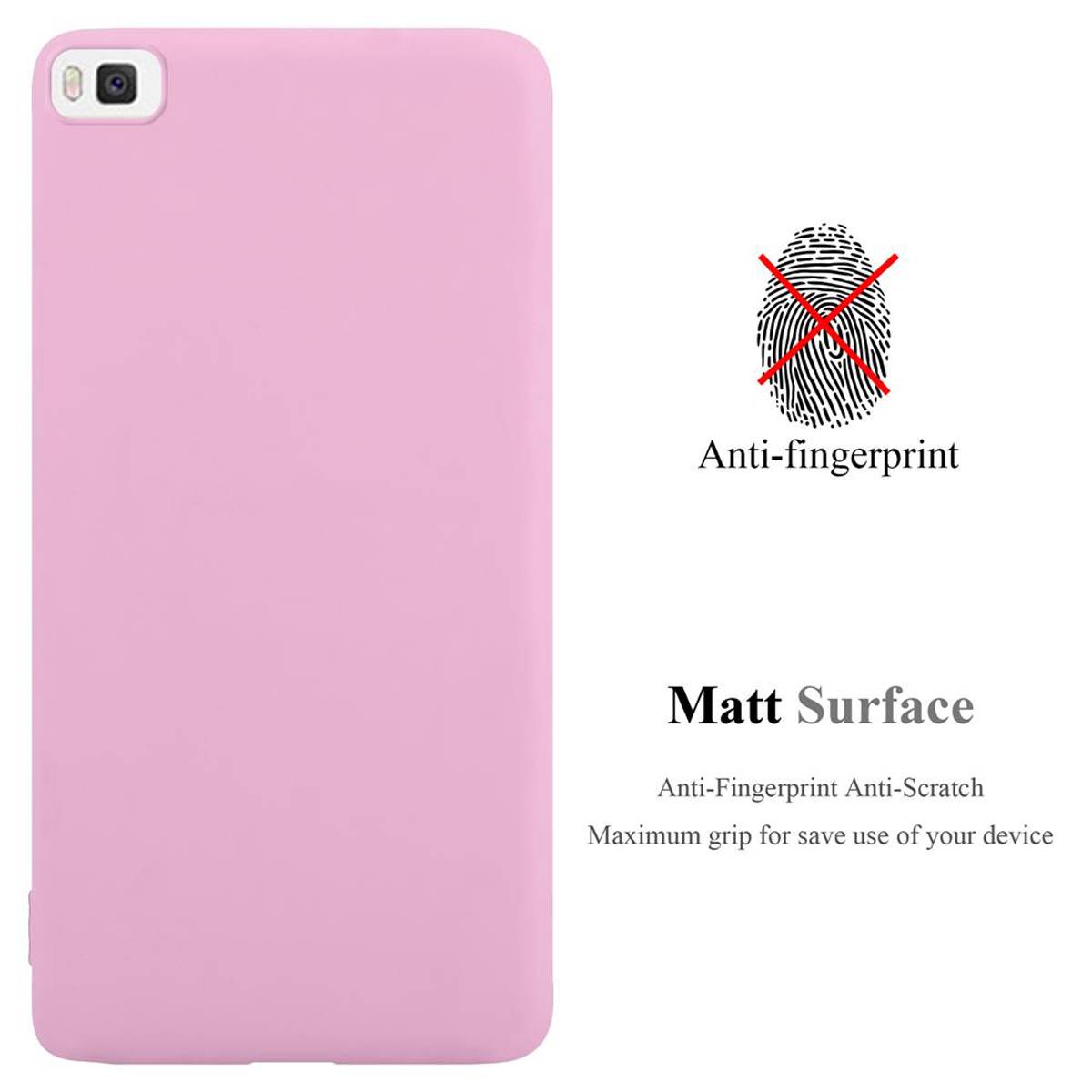 Cadorabo Hülle für Huawei P8 Schutzhülle in Rosa Handyhülle TPU Silikon Etui Case Cover