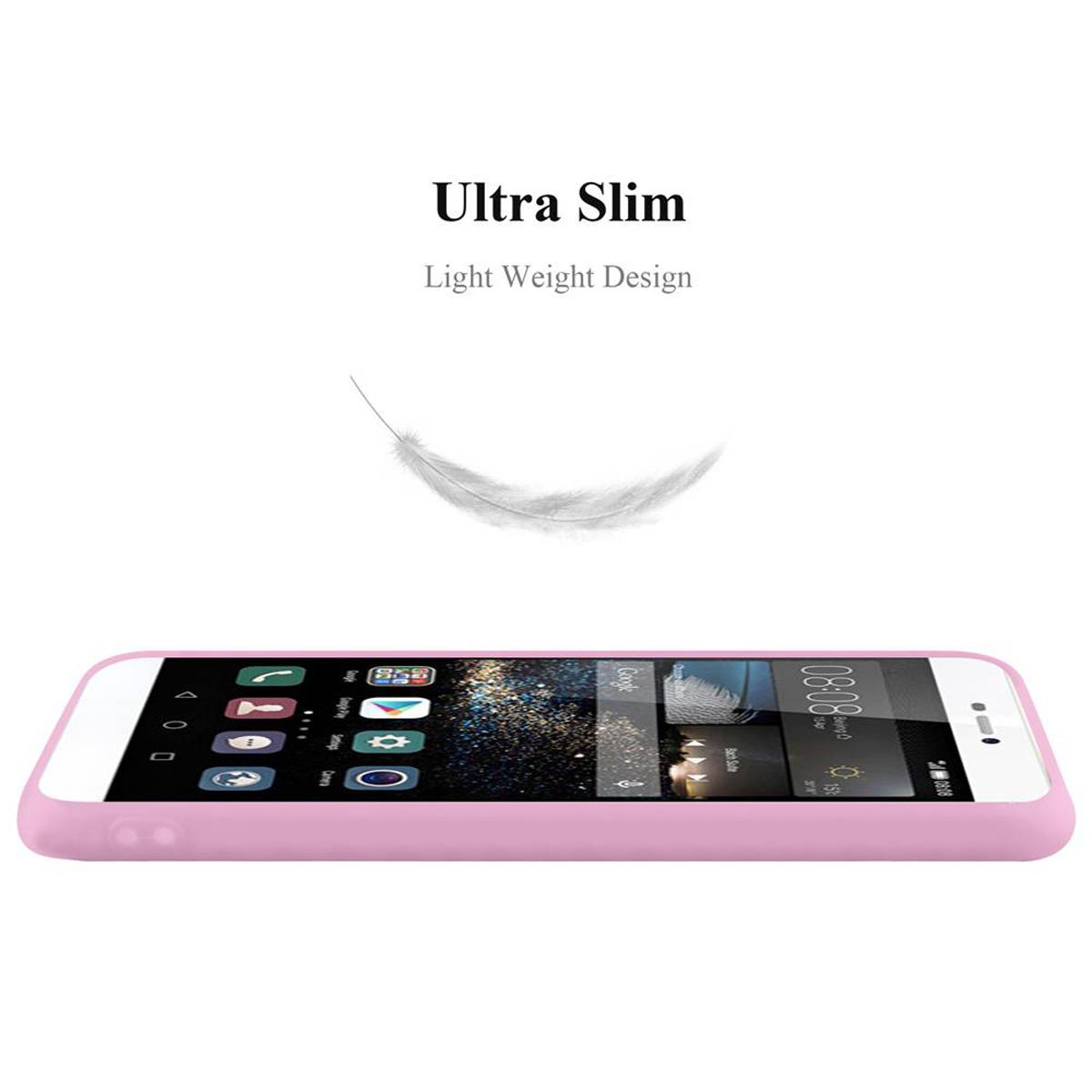 Cadorabo Hülle für Huawei P8 Schutzhülle in Rosa Handyhülle TPU Silikon Etui Case Cover