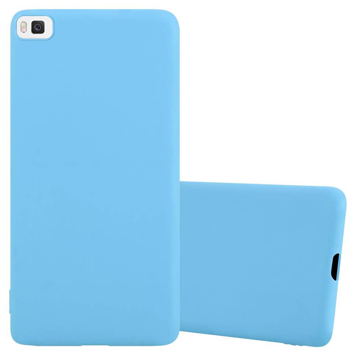Cadorabo Hülle für Huawei P8 Schutzhülle in Blau Handyhülle TPU Silikon Etui Case Cover