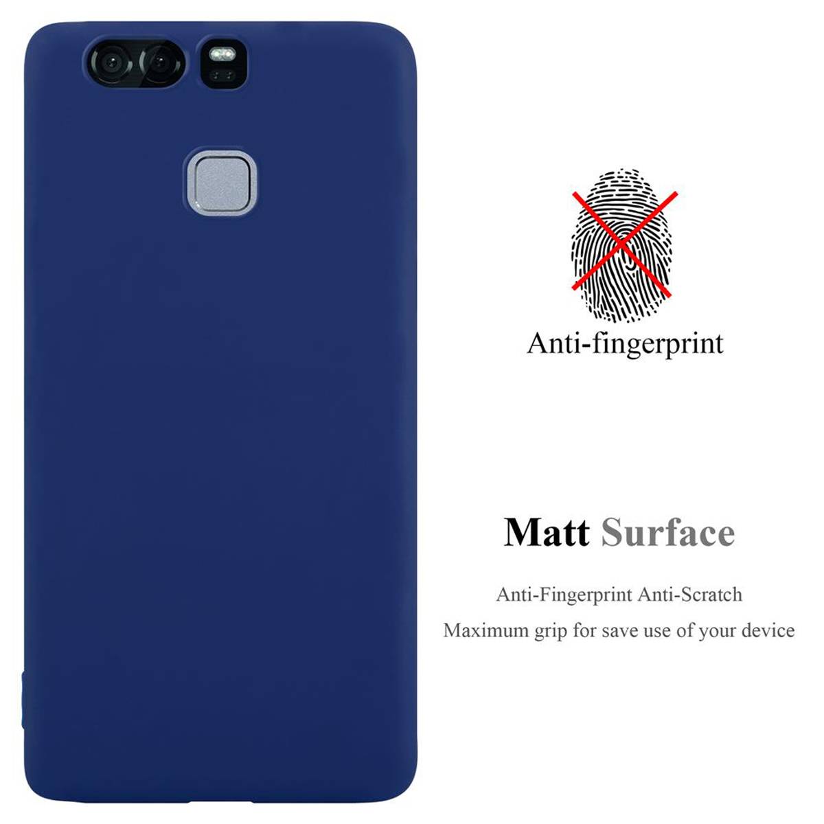 Cadorabo Hülle für Huawei P9 Schutzhülle in Blau Handyhülle TPU Silikon Etui Case Cover