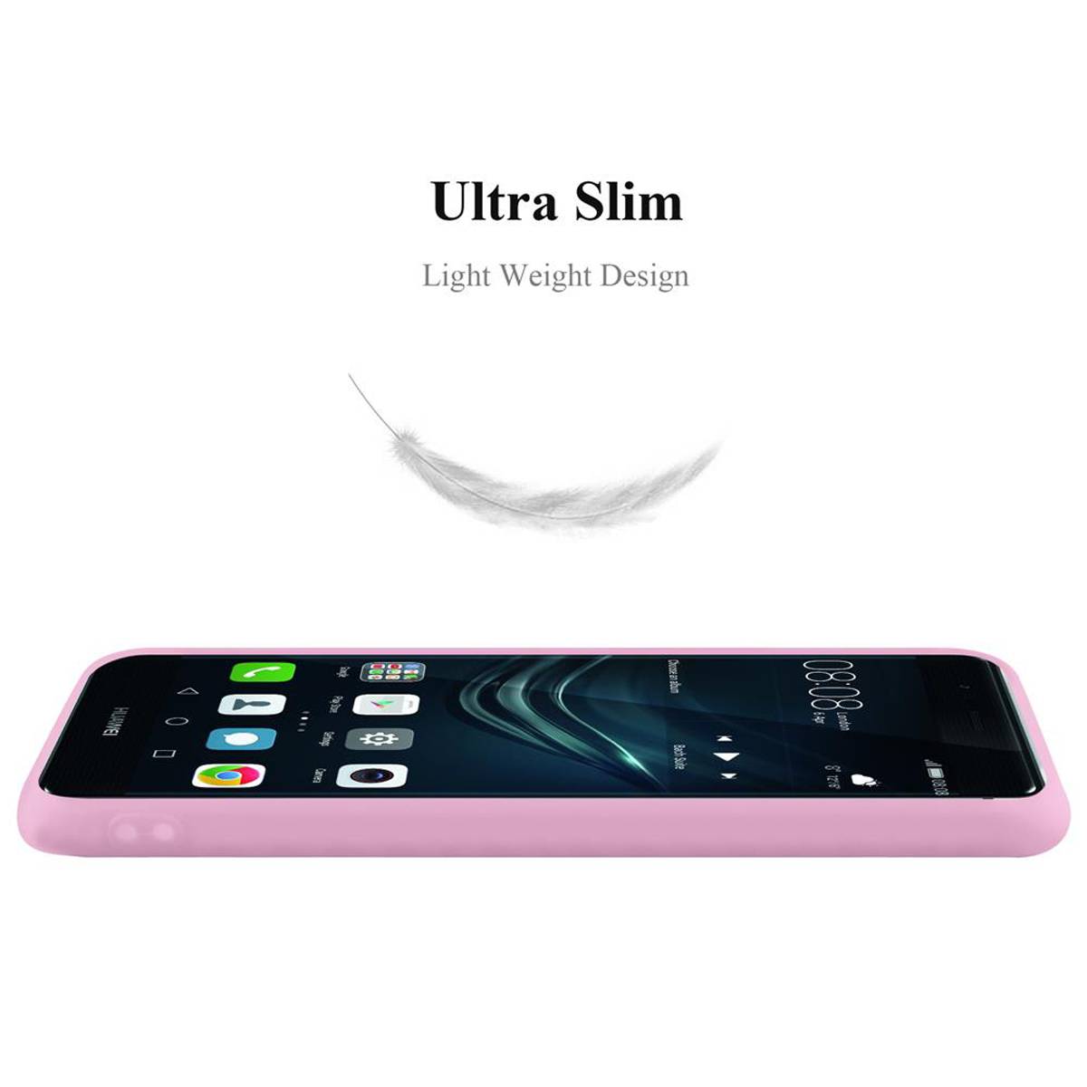 Cadorabo Hülle für Huawei P9 Schutzhülle in Rosa Handyhülle TPU Silikon Etui Case Cover