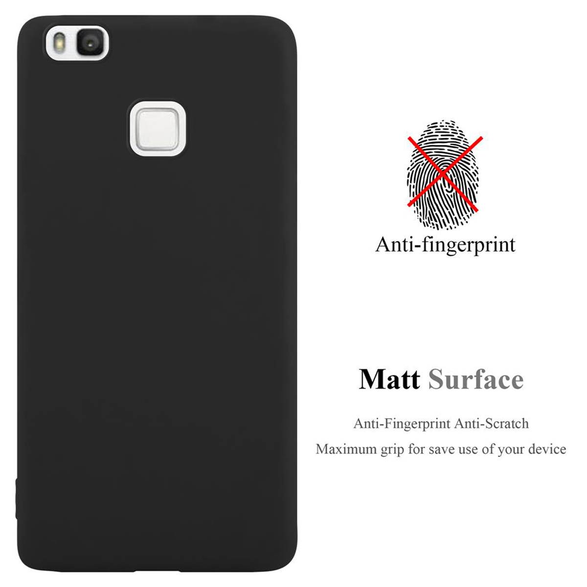 Cadorabo Hülle für Huawei P9 LITE 2016 / G9 LITE Schutzhülle in Schwarz Handyhülle TPU Silikon Etui Case Cover