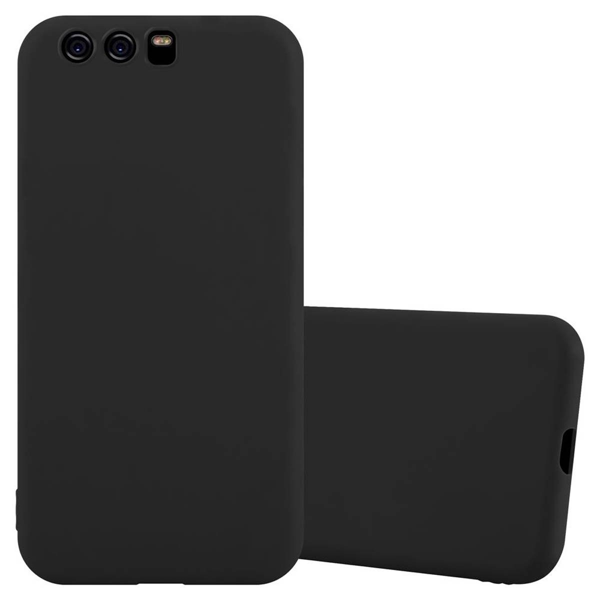 Cadorabo Hülle für Huawei P10 Schutzhülle in Schwarz Handyhülle TPU Silikon Etui Case Cover