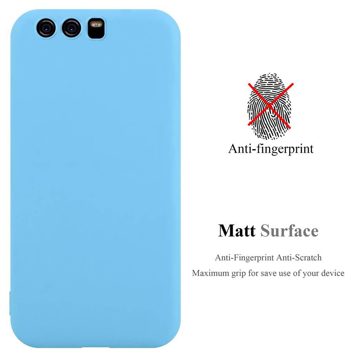 Cadorabo Hülle für Huawei P10 Schutzhülle in Blau Handyhülle TPU Silikon Etui Case Cover