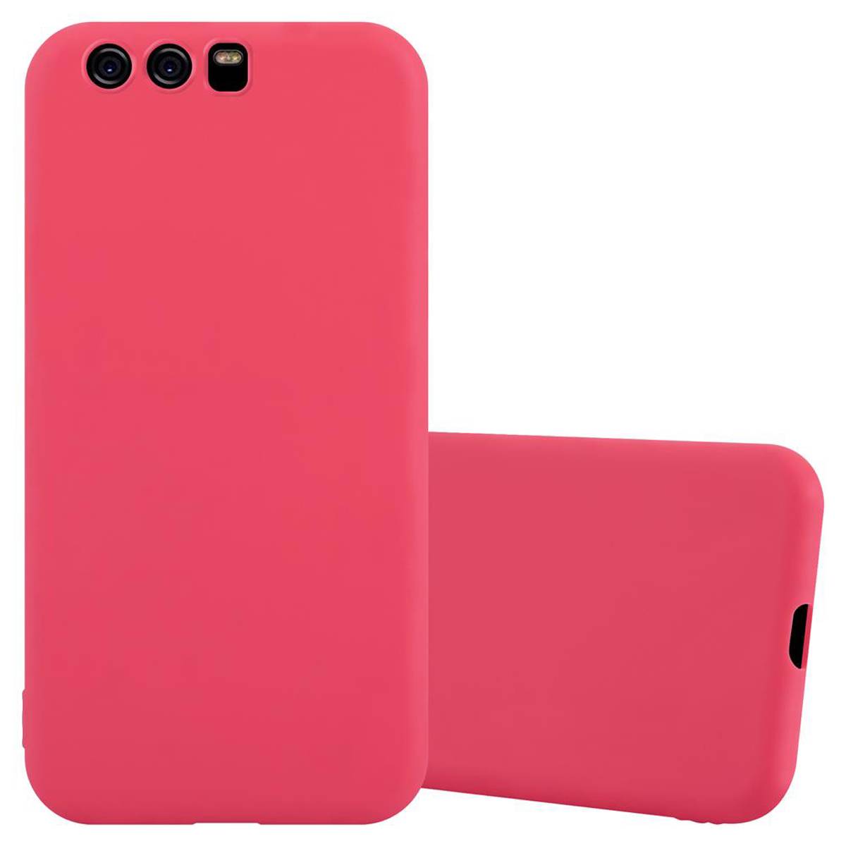Cadorabo Hülle für Huawei P10 Schutzhülle in Rot Handyhülle TPU Silikon Etui Case Cover