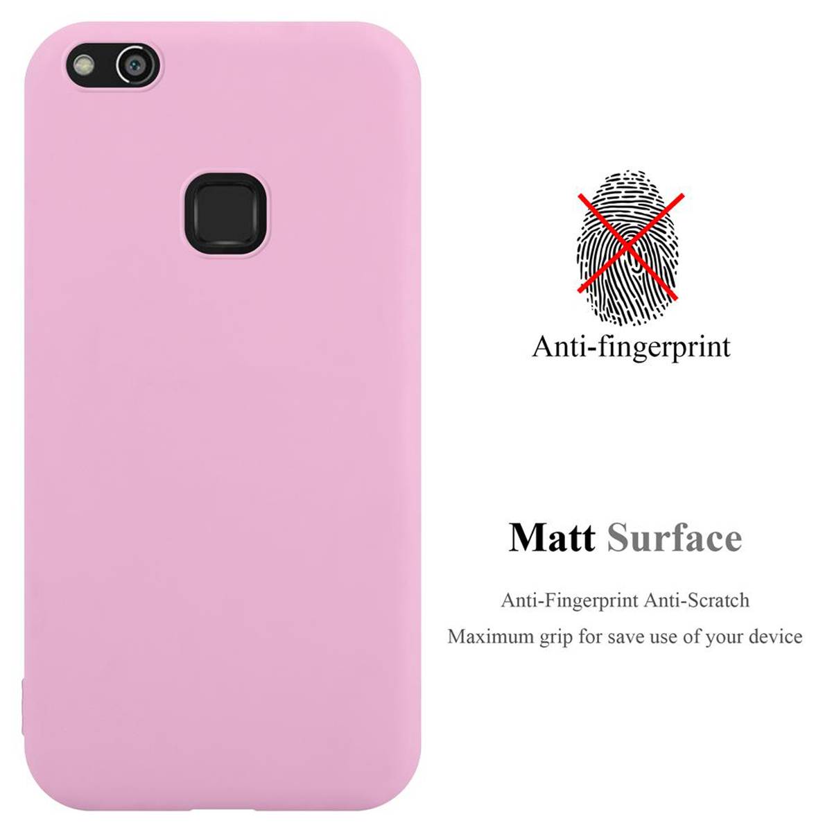 Cadorabo Hülle für Huawei P10 LITE Schutzhülle in Rosa Handyhülle TPU Silikon Etui Case Cover