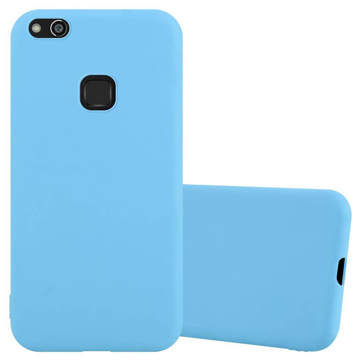 Cadorabo Hülle für Huawei P10 LITE Schutzhülle in Blau Handyhülle TPU Silikon Etui Case Cover