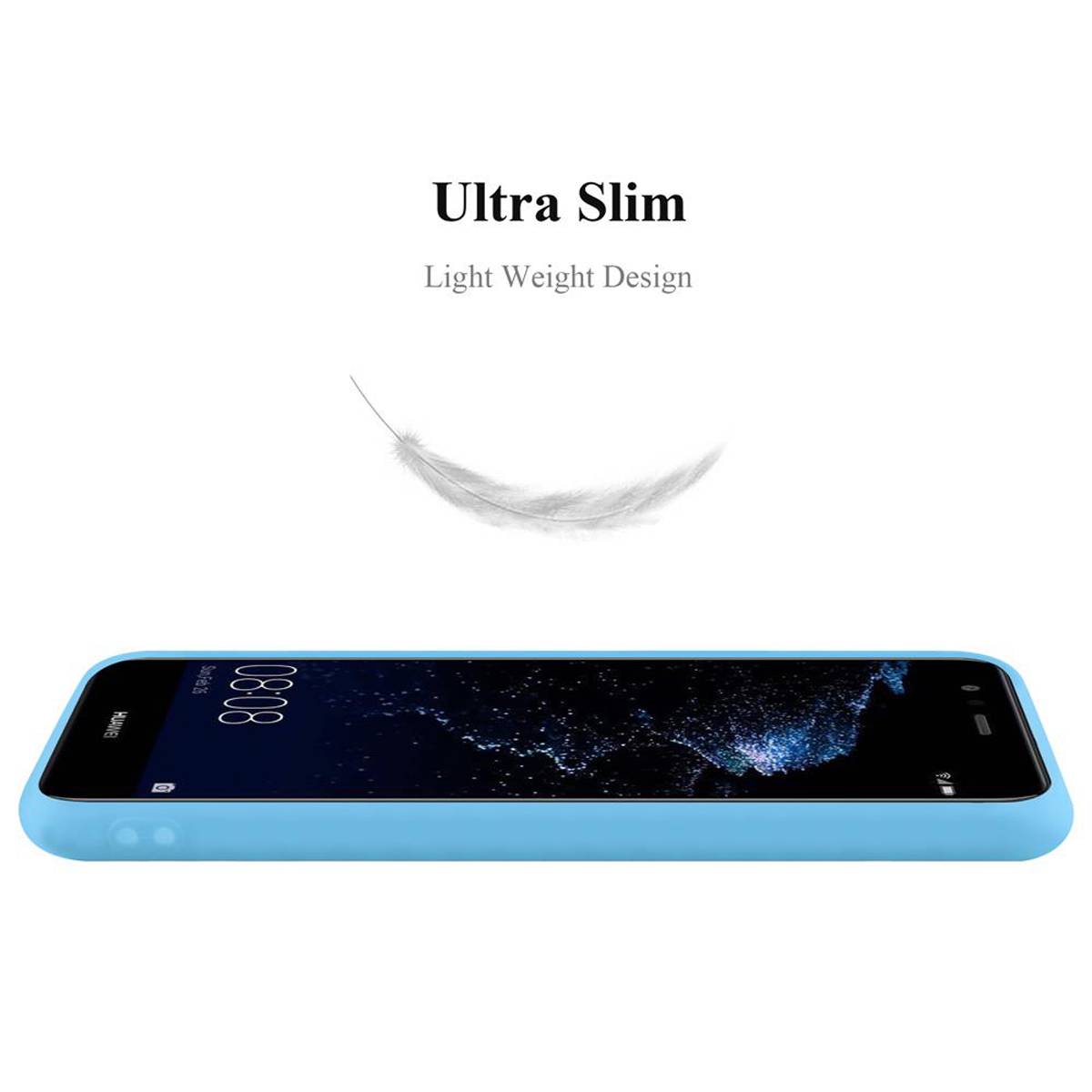 Cadorabo Hülle für Huawei P10 LITE Schutzhülle in Blau Handyhülle TPU Silikon Etui Case Cover