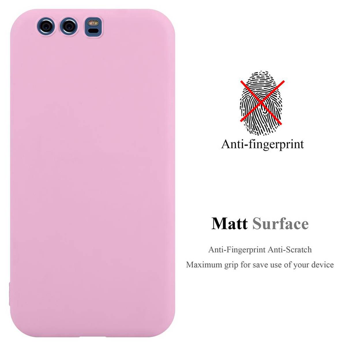 Cadorabo Hülle für Huawei P10 PLUS Schutzhülle in Rosa Handyhülle TPU Silikon Etui Case Cover