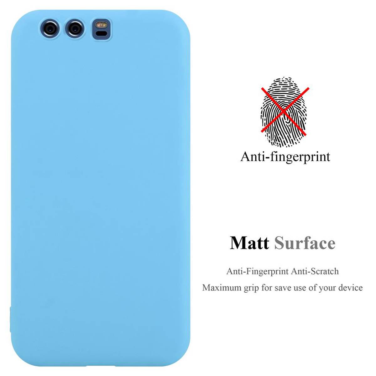 Cadorabo Hülle für Huawei P10 PLUS Schutzhülle in Blau Handyhülle TPU Silikon Etui Case Cover