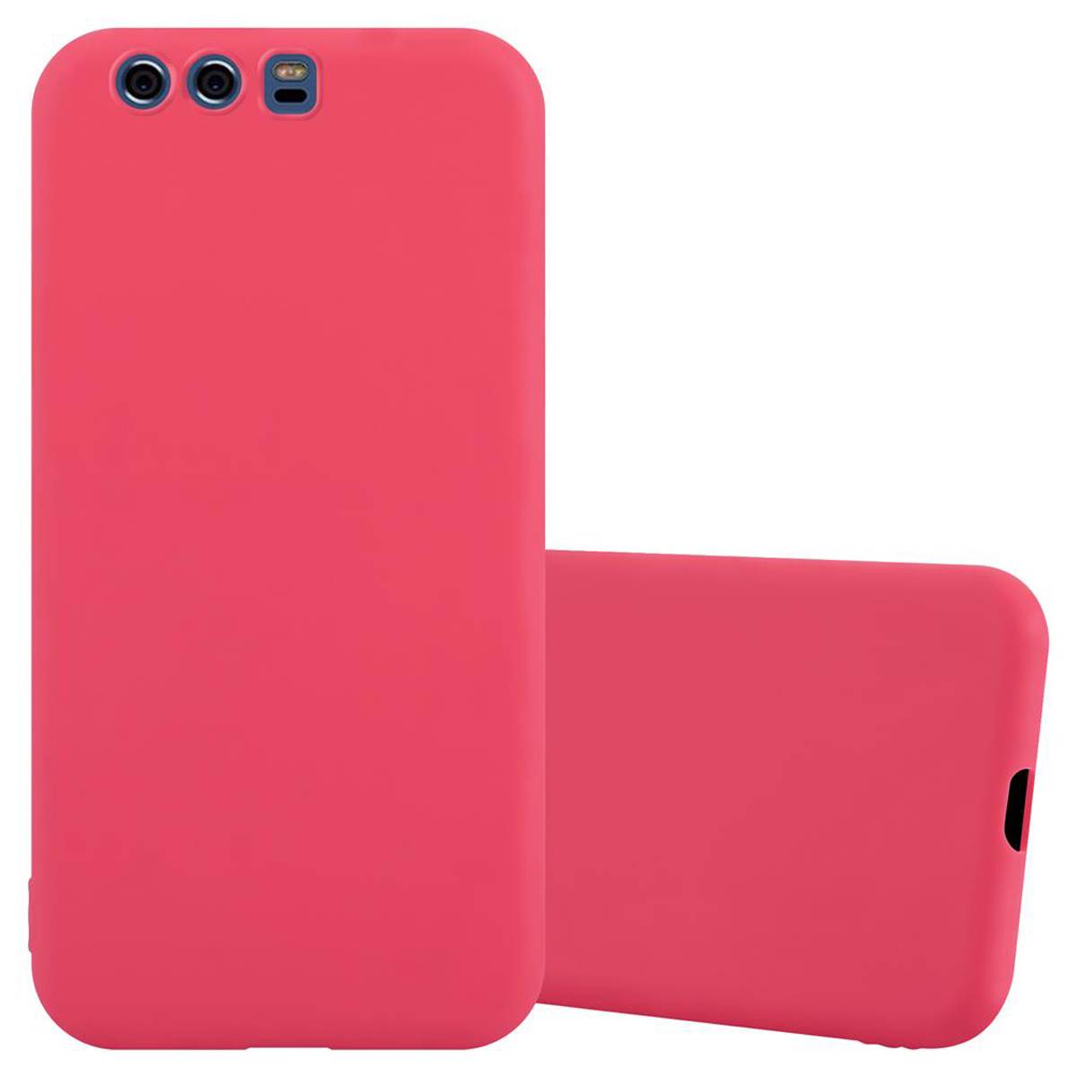 Cadorabo Hülle für Huawei P10 PLUS Schutzhülle in Rot Handyhülle TPU Silikon Etui Case Cover