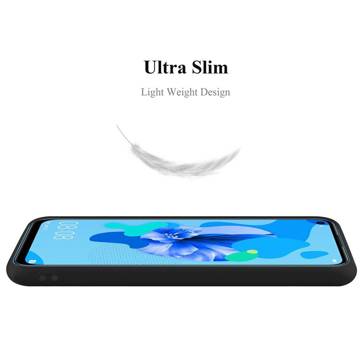 Cadorabo Hülle für Huawei NOVA 5i / P20 LITE 2019 Schutzhülle in Schwarz Handyhülle TPU Silikon Etui Case Cover