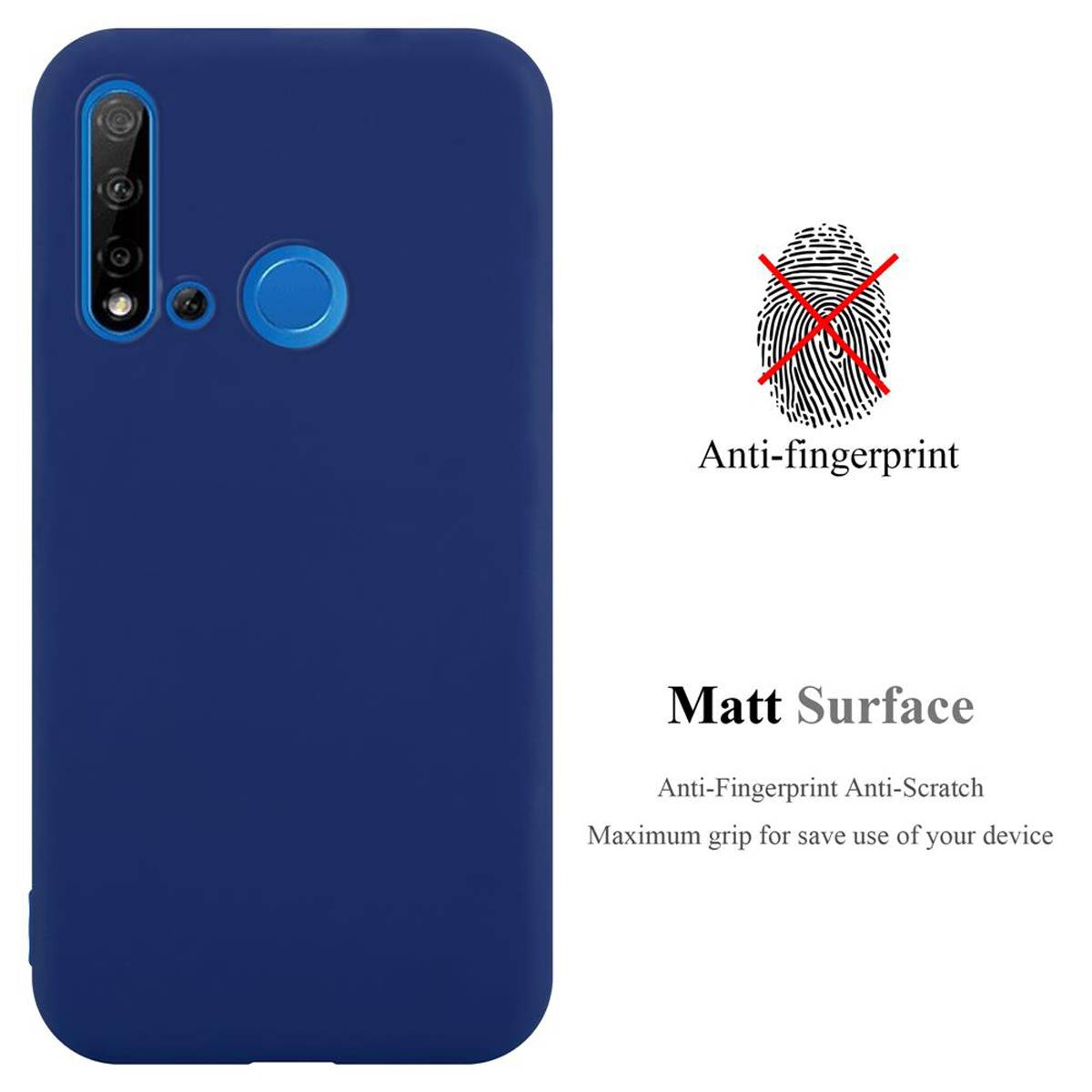 Cadorabo Hülle für Huawei NOVA 5i / P20 LITE 2019 Schutzhülle in Blau Handyhülle TPU Silikon Etui Case Cover