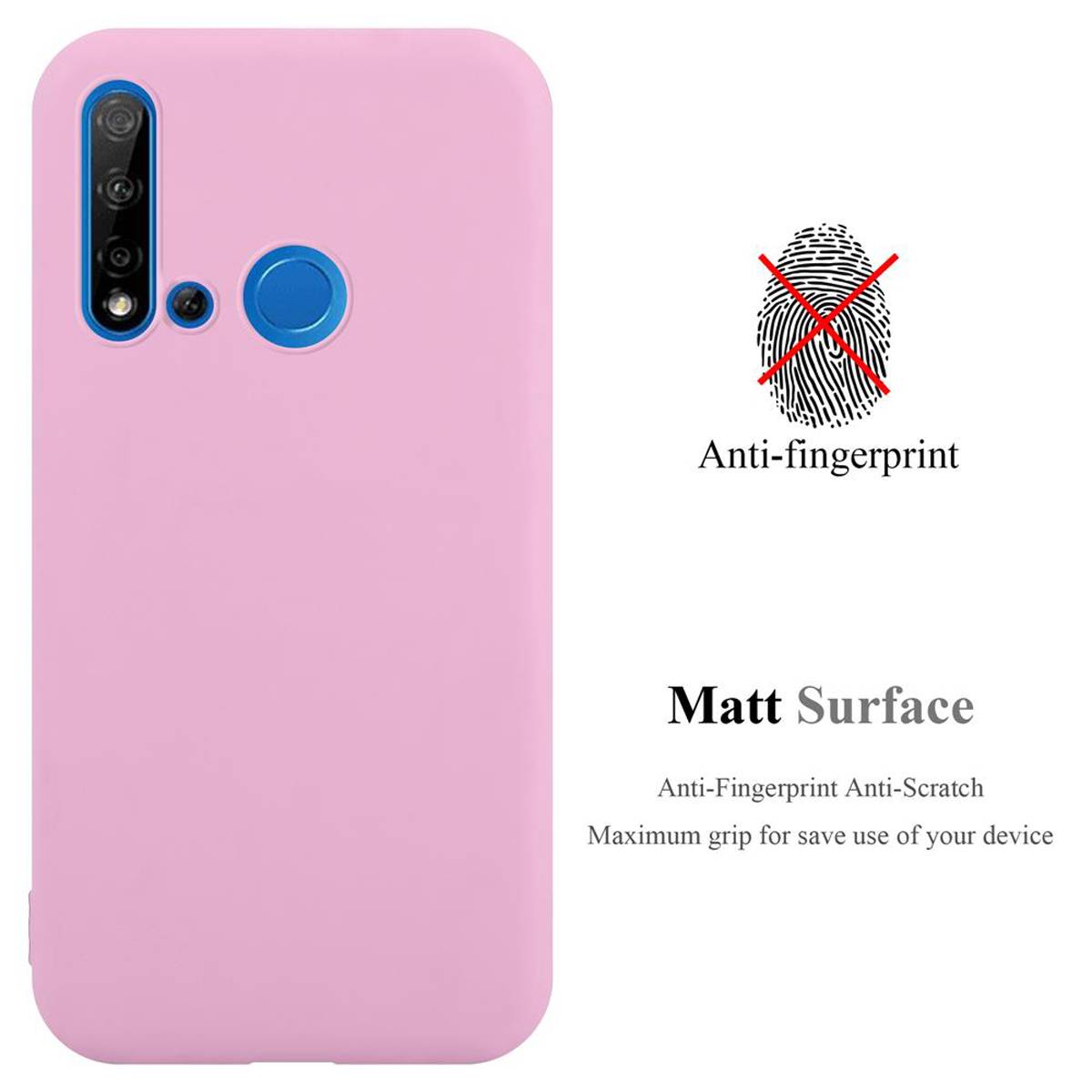 Cadorabo Hülle für Huawei NOVA 5i / P20 LITE 2019 Schutzhülle in Rosa Handyhülle TPU Silikon Etui Case Cover
