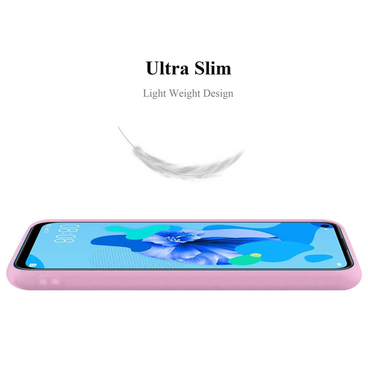 Cadorabo Hülle für Huawei NOVA 5i / P20 LITE 2019 Schutzhülle in Rosa Handyhülle TPU Silikon Etui Case Cover