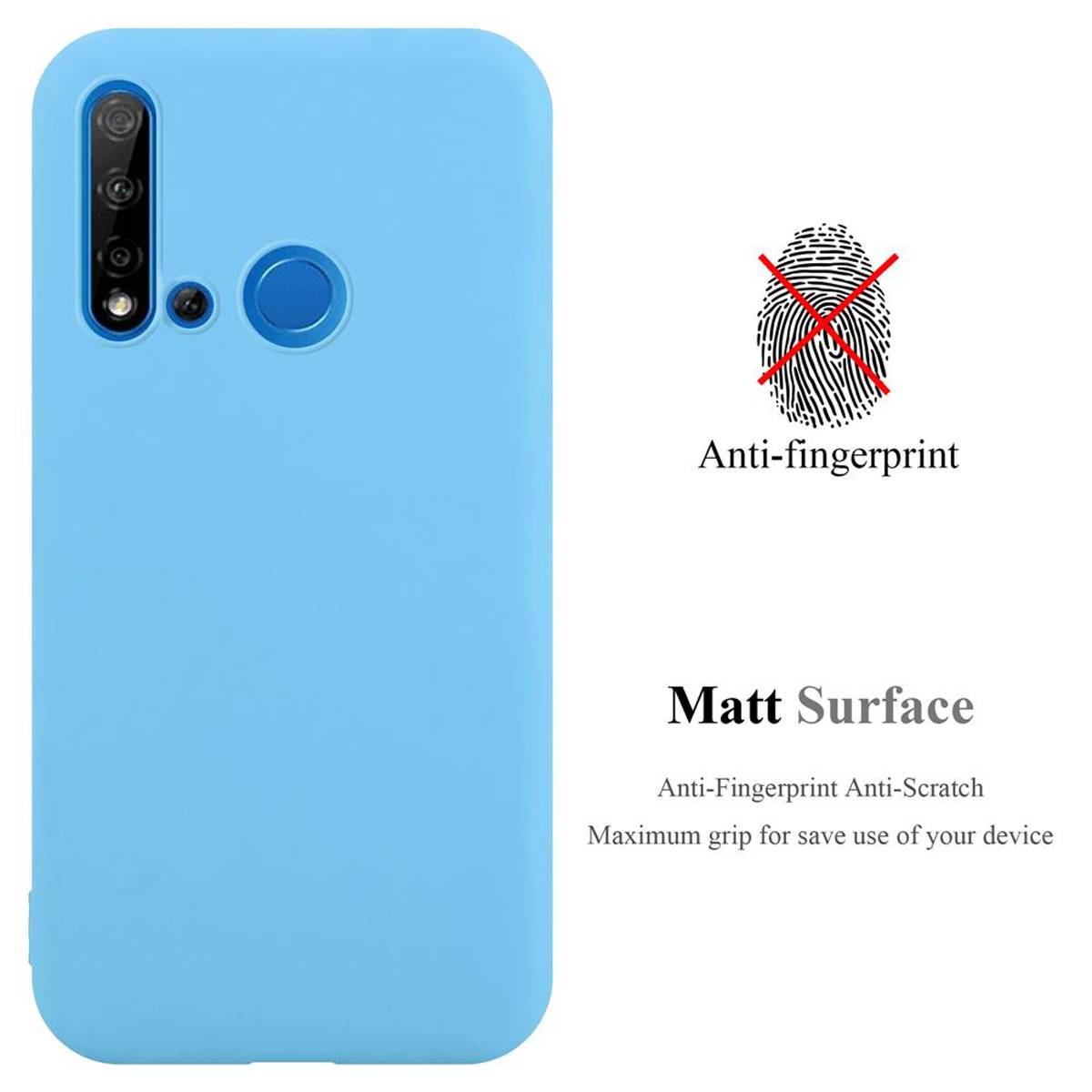 Cadorabo Hülle für Huawei NOVA 5i / P20 LITE 2019 Schutzhülle in Blau Handyhülle TPU Silikon Etui Case Cover