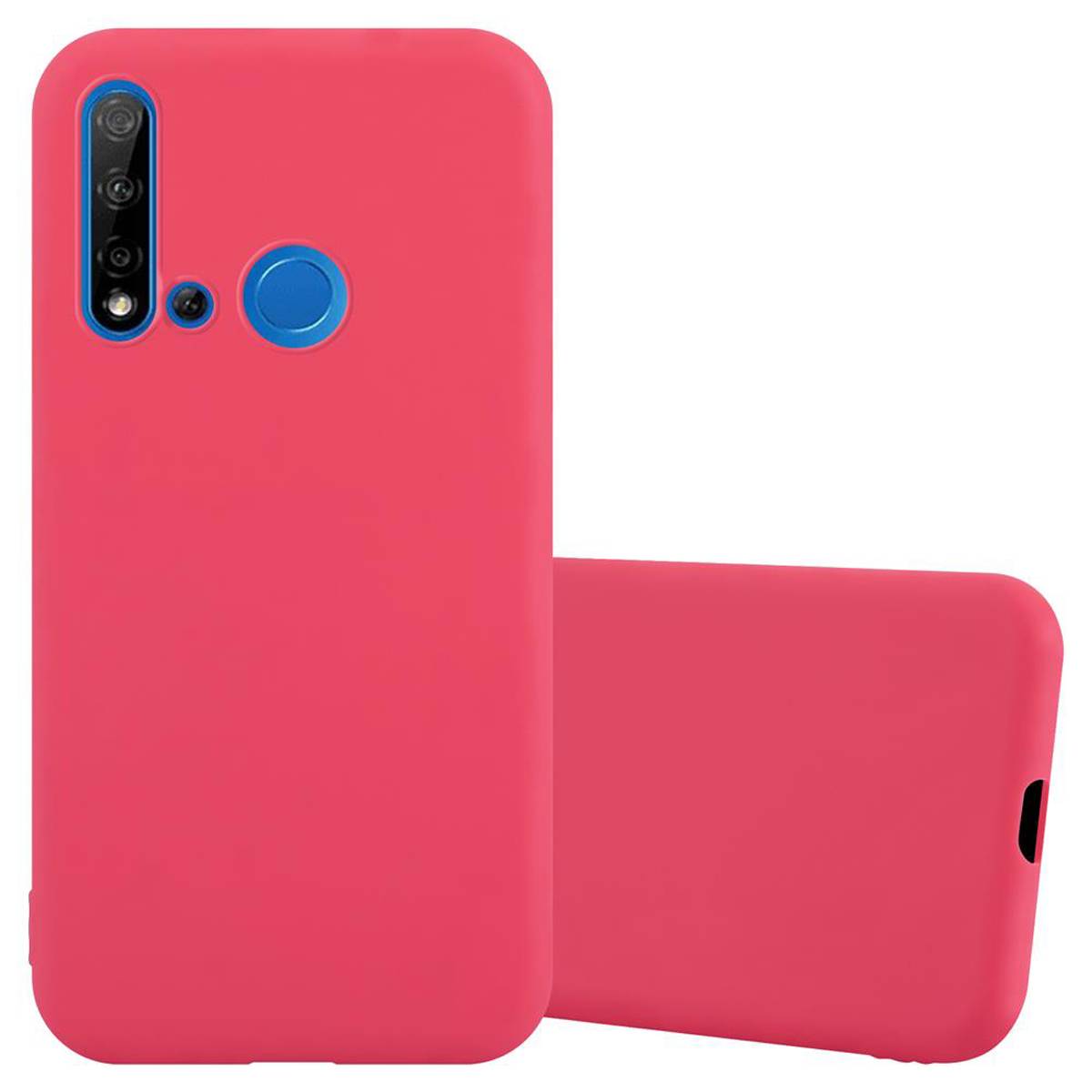 Cadorabo Hülle für Huawei NOVA 5i / P20 LITE 2019 Schutzhülle in Rot Handyhülle TPU Silikon Etui Case Cover