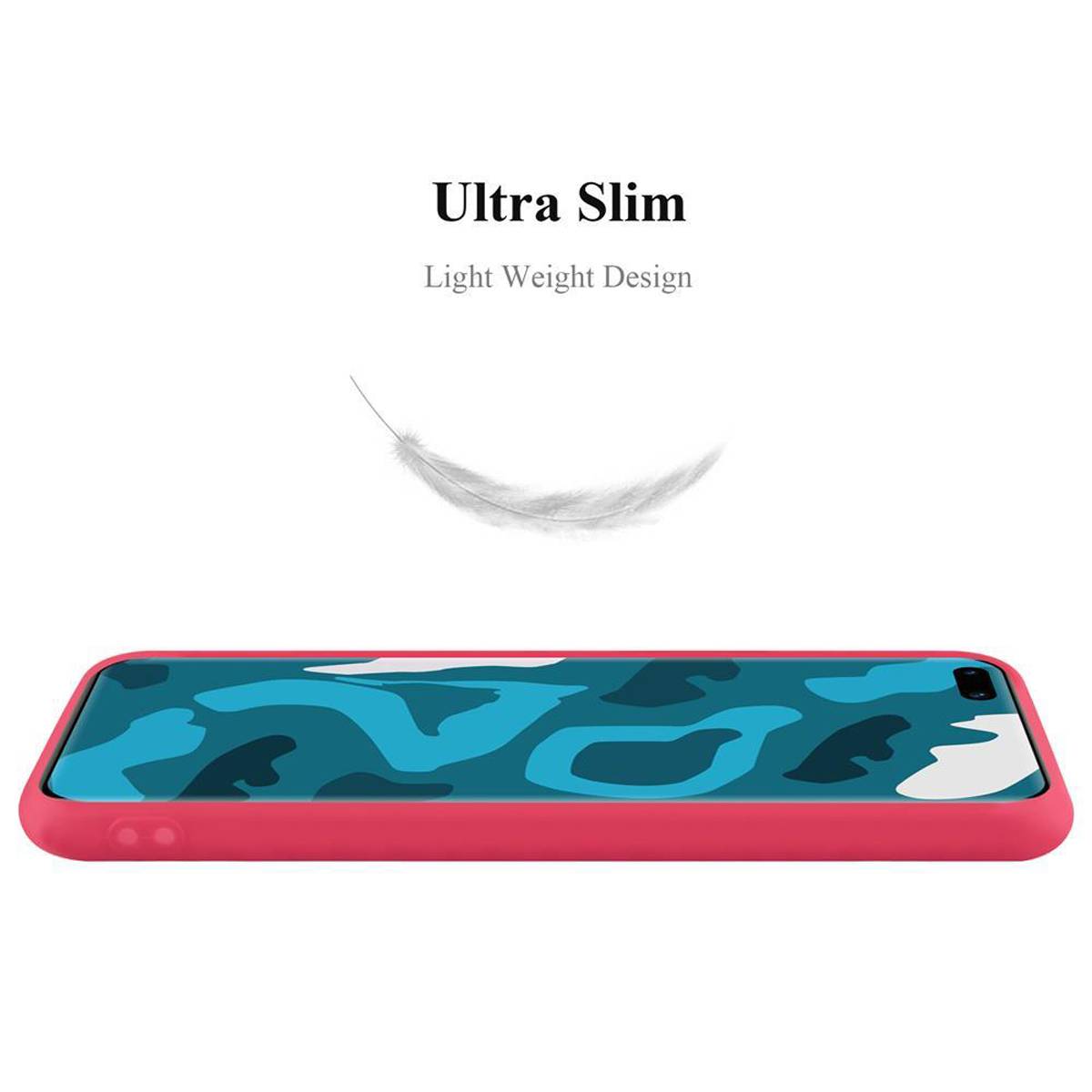 Cadorabo Hülle für Huawei P40 Schutzhülle in Rot Handyhülle TPU Silikon Etui Case Cover